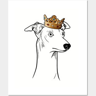 Whippet Dog King Queen Wearing Crown Posters and Art